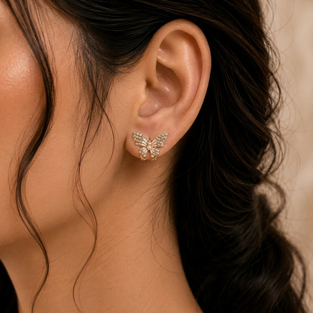 Blingy Butterfly Stud Earrings