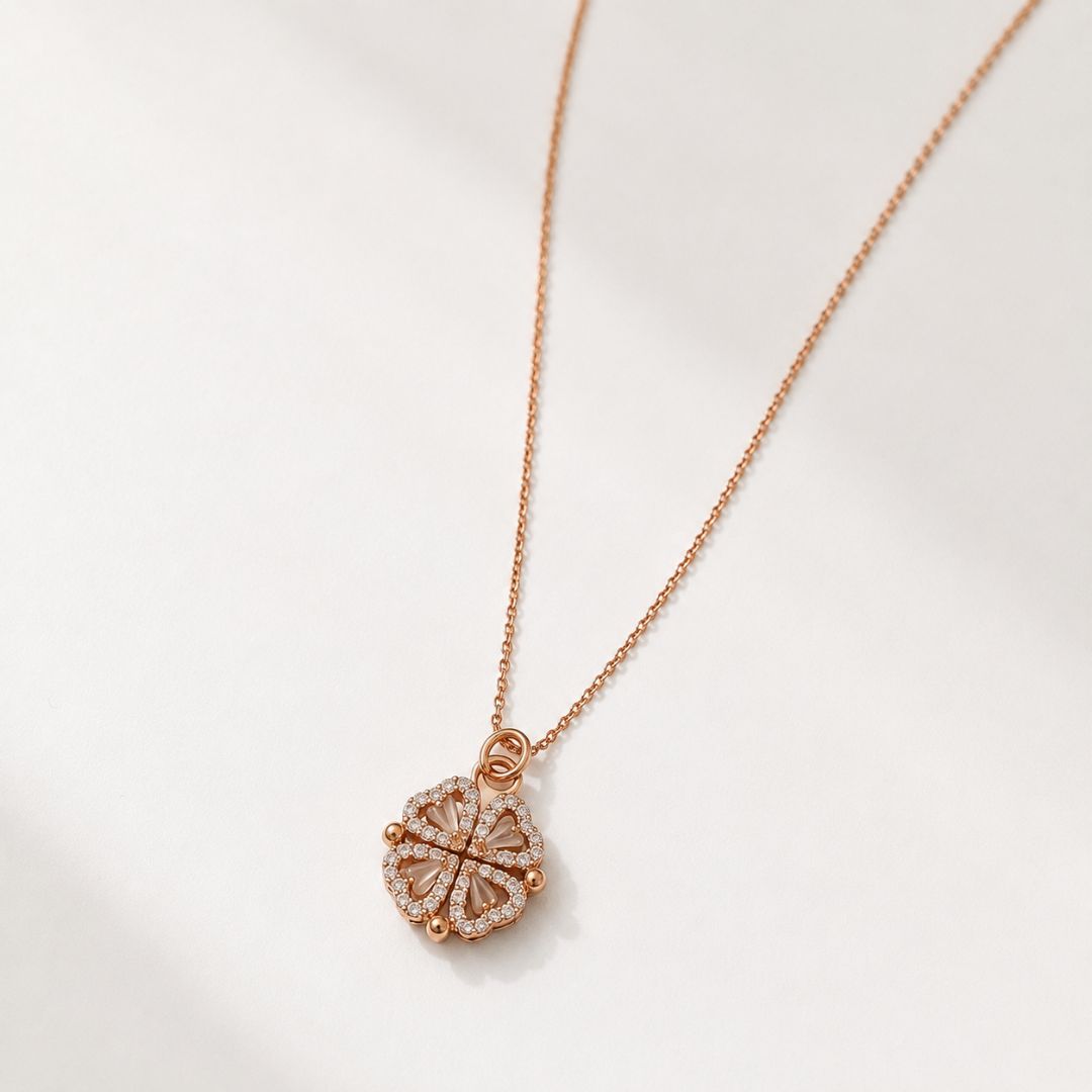 Four Heart Clover Necklace