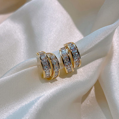 Chic Zircon Embrace Hoops Earrings
