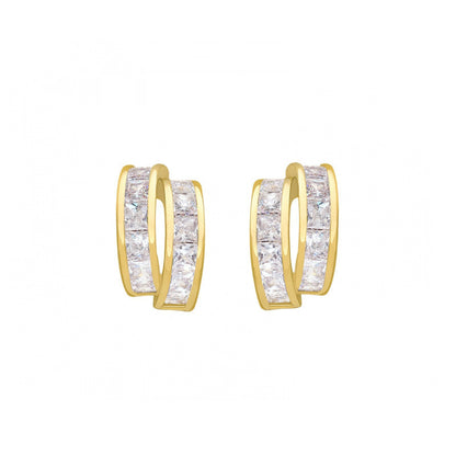 Chic Zircon Embrace Hoops Earrings