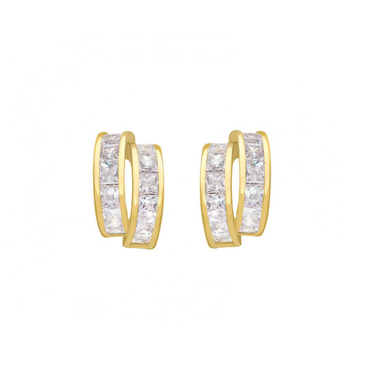Chic Zircon Embrace Hoops Earrings