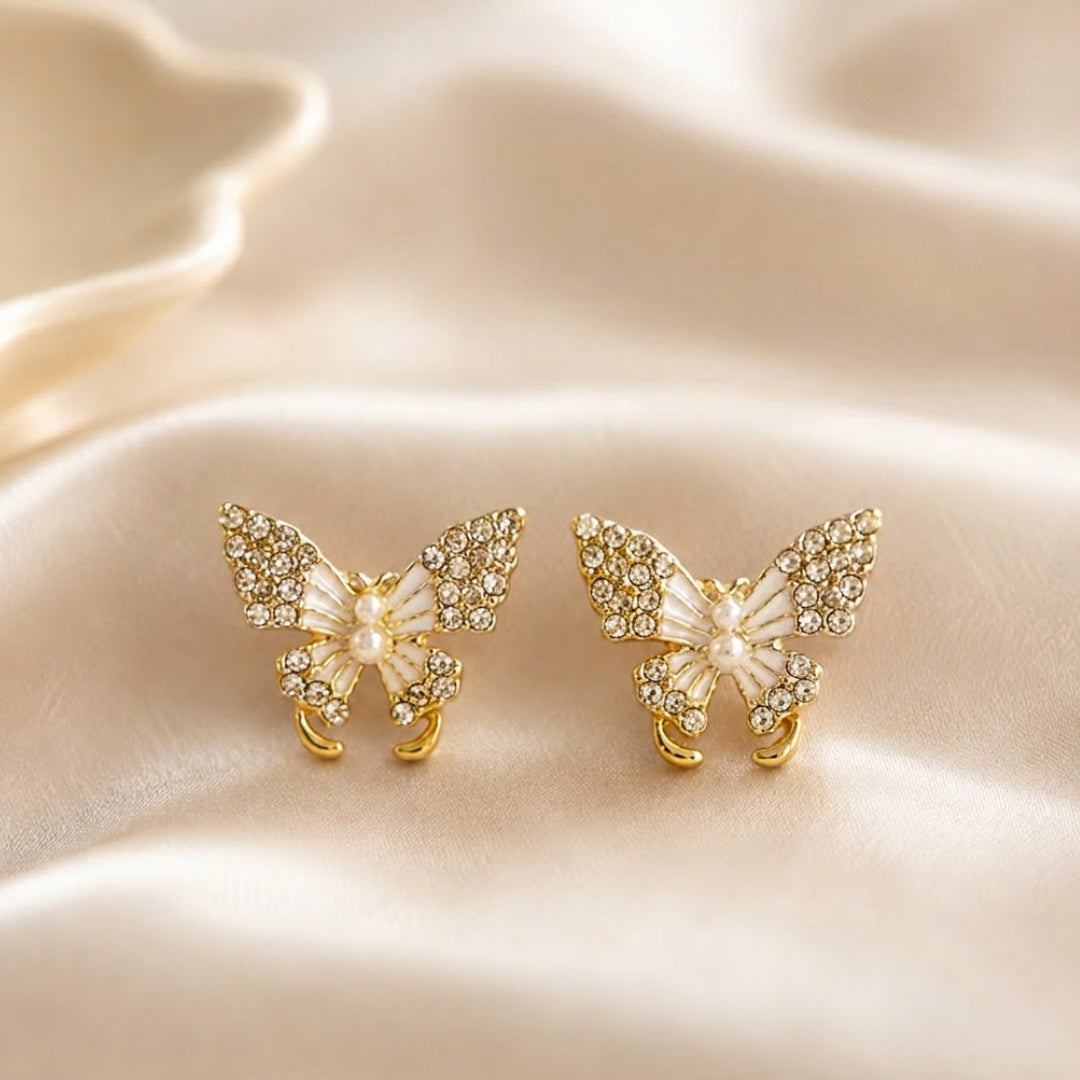 Blingy Butterfly Stud Earrings
