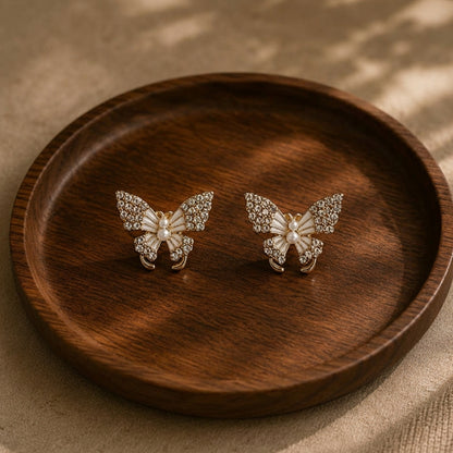 Blingy Butterfly Stud Earrings