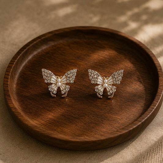 Blingy Butterfly Stud Earrings