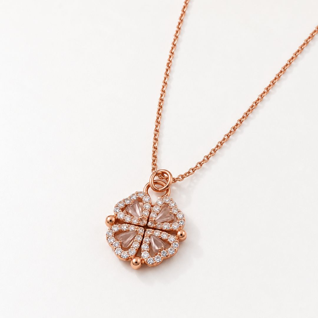 Four Heart Clover Necklace