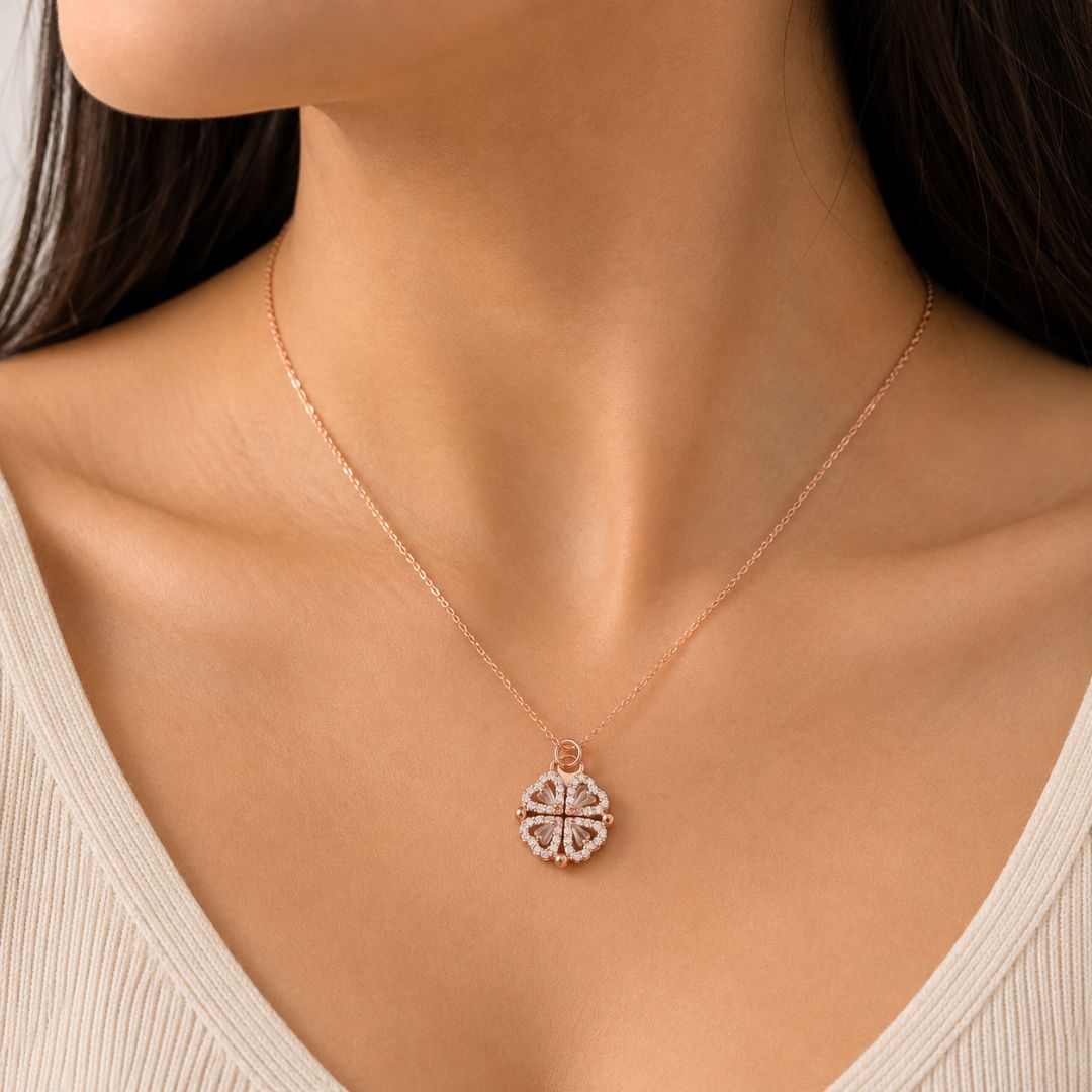 Four Heart Clover Necklace