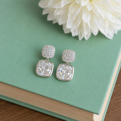 Luminous Cushion Drop Earrings