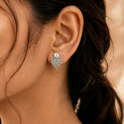 Pearl Crystal Cascade Earrings