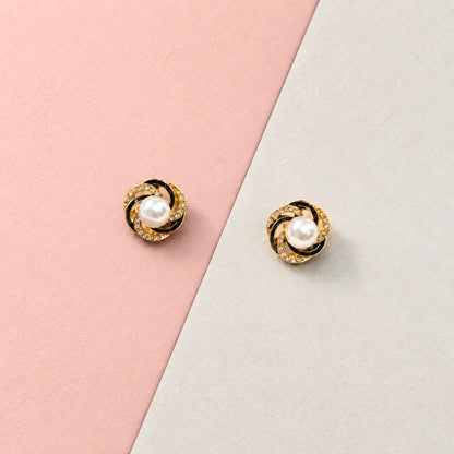 Pearl Eclipse Stud Earrings