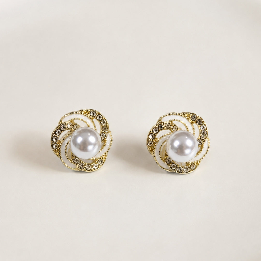 Pearl Swirl Stud Earrings