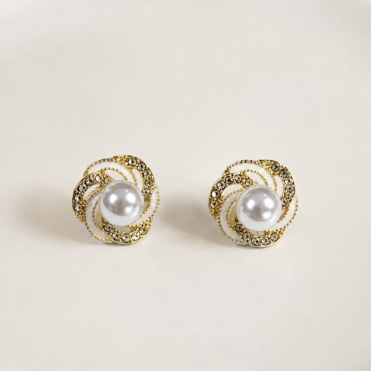 Pearl Swirl Stud Earrings
