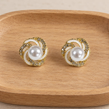 Pearl Swirl Stud Earrings