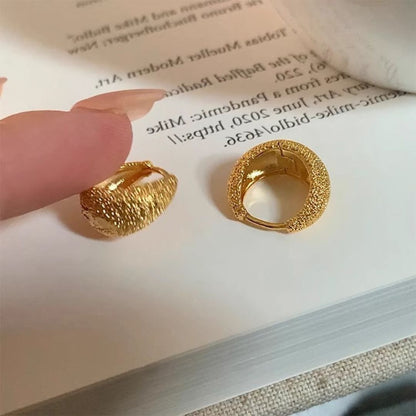 Textured Gold Hoop Earrings