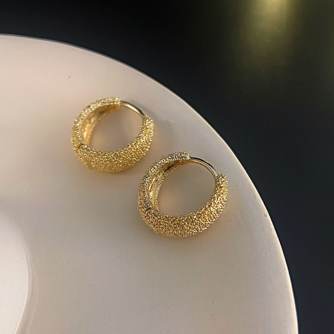 Textured Gold Hoop Earrings