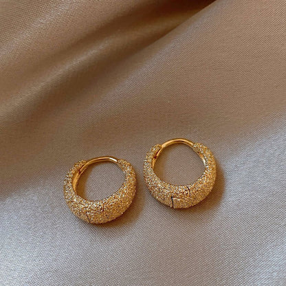 Textured Gold Hoop Earrings