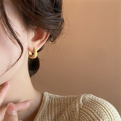 Textured Gold Hoop Earrings